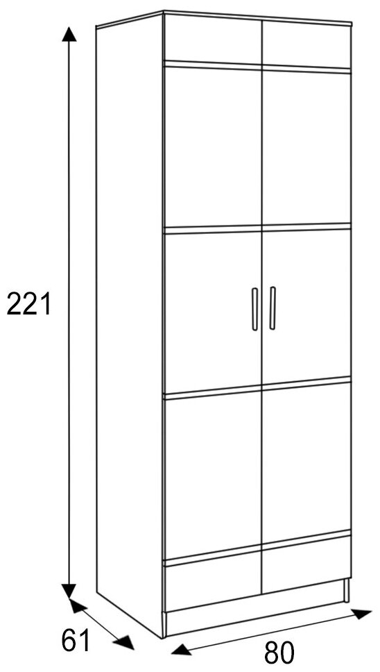 Распашной шкаф BTS Сакура Дуб Сонома / Белый - фотография № 4