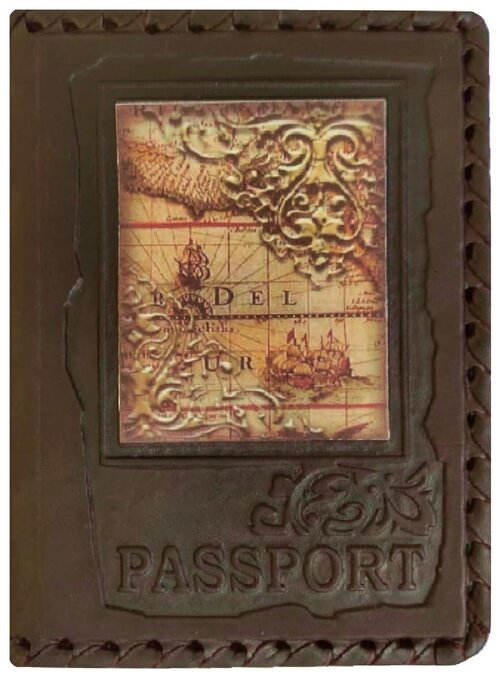 Обложка для паспорта МАКЕЙ, коричневый
