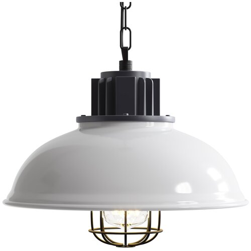 Подвесной светильник потолочный на кухню, в детскую комнату, в спальню GSMIN Loft Fusion люстра в винтажном стиле железный 33 см. (Белый)