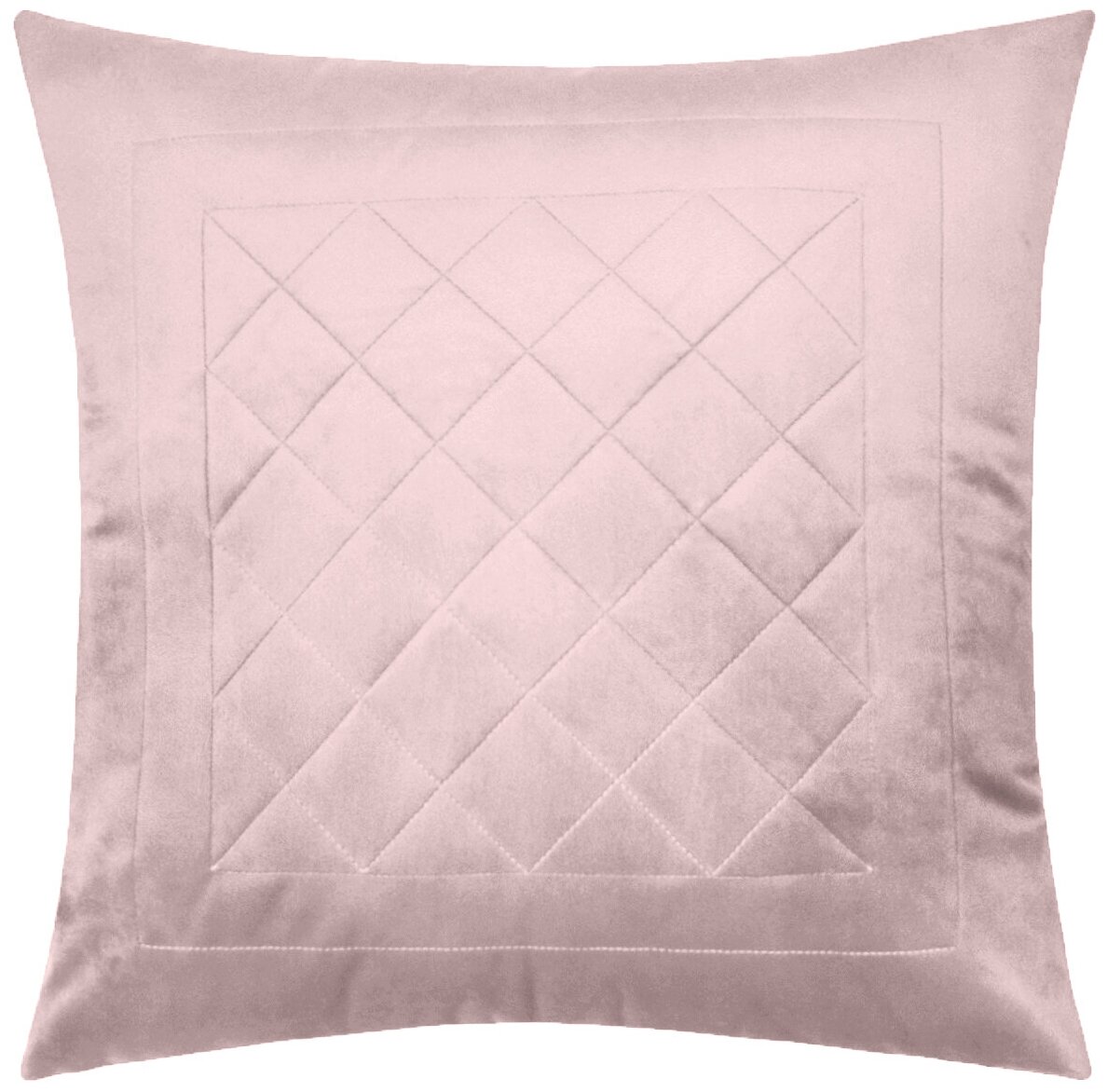 Подушка декоративная со съемным чехлом - наволочкой на молнии "Бархат АртДеко Пепельно-розовый", 45 х 45 см.