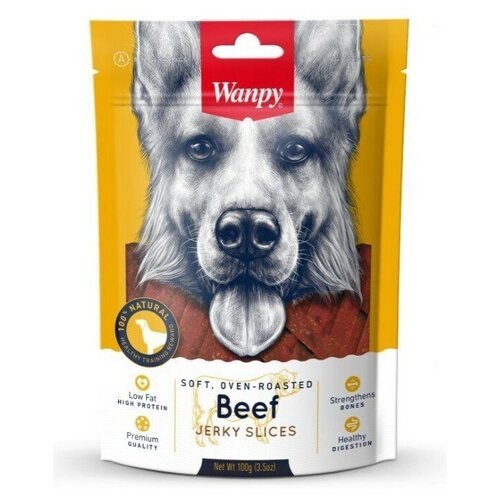Wanpy лакомство для взрослых собак всех пород, соломка из вяленой говядины 100 гр (4 шт)