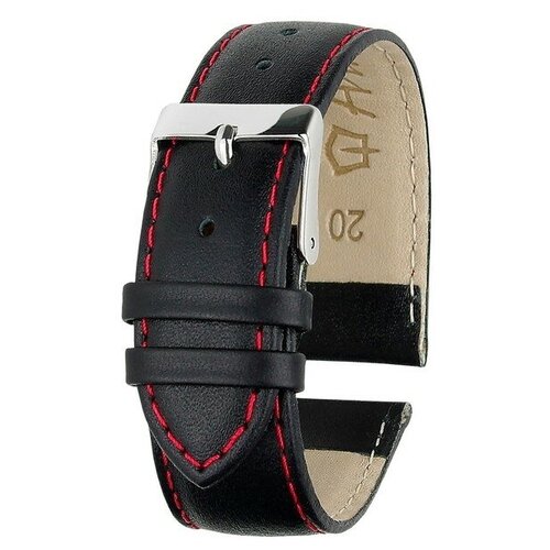 фото Ремешок для часов, мужской, 20 мм, запряжник 75 мм, горт 115 мм, натуральная кожа, чёрный ardi