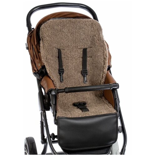 Кожаный меховой матрасик для детской коляски, зимний вкладыш в детскую коляску съемный чехол в коляску и на детское автомобильное кресло матрас в коляску универсальный