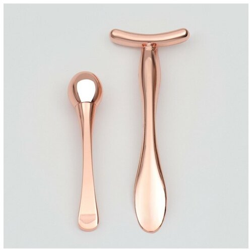 Набор массажеров для лица и зоны декольте 2 шт цвет розовое золото 156700₽