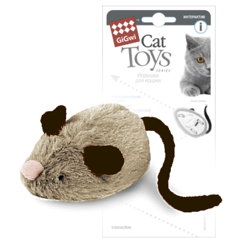 интерактивная мышка 12 штук Игрушка для кошек GIGWI Интерактивная мышка(9см)