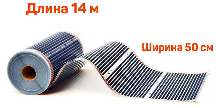 Инфракрасная пленка ширина 50см греющая in-Therm 220 Вт/м ( на отрез ) 14 м. пог