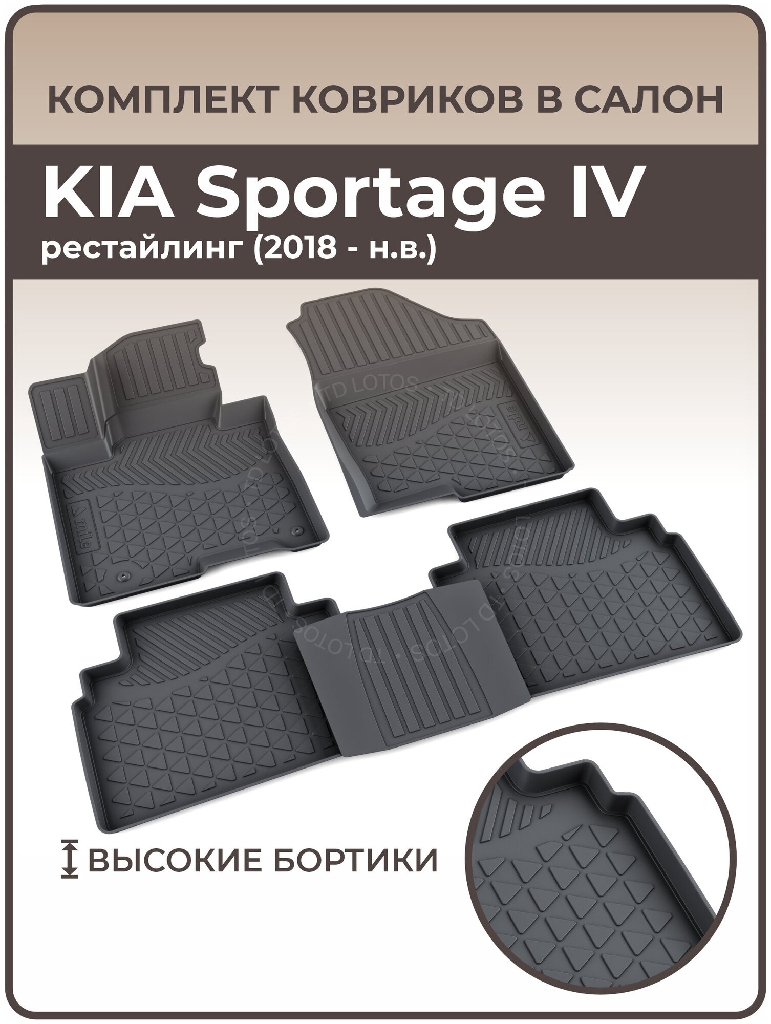 Коврики в салон автомобиля KIA Sportage IV рестайлинг (2018 — н. в.)