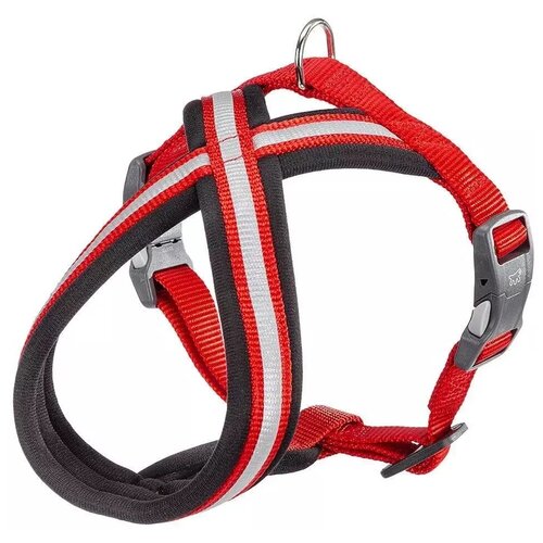 Шлейка для собак Daytona Cross со светоотражающей полоской (S, Красный)