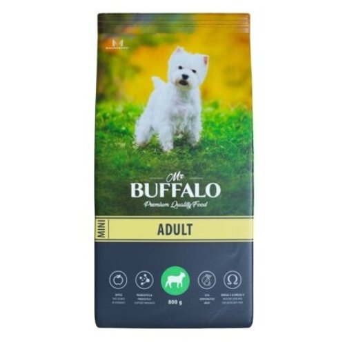 Mr.Buffalo Adult Mini (Баффало) 800г х 2шт с ягненком сухой корм для собак мини пород