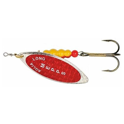 Блесна для рыбалки вращающаяся Mepps AGLIA LONG REDBO, 3, SILVER, 1 штука