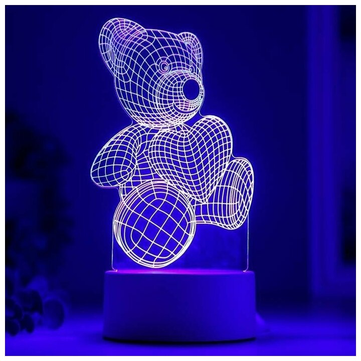 Светильник "Мишутка" LED RGB от сети 9,5х10,5х20 см - фотография № 4