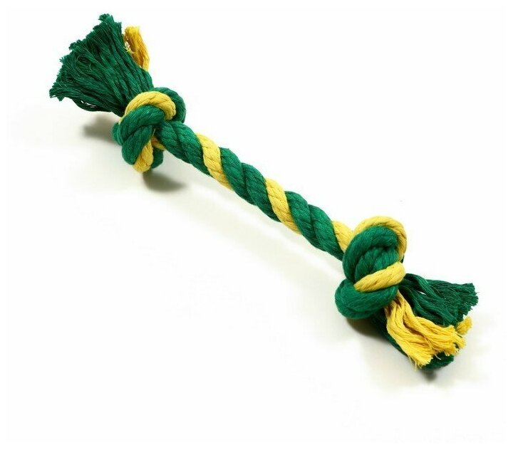 Грейфер канатный Doglike Dental Knot 2 узла, 260*40*40, желтый/зеленый 7917376 - фотография № 2