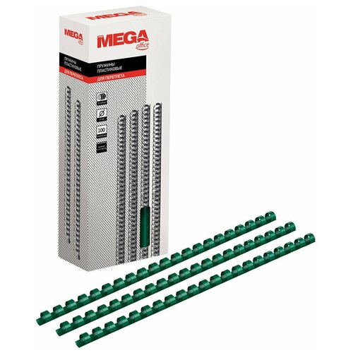 Пружины для переплета пластиковые Promega office 10 мм зеленые (100 штук в упаковке)