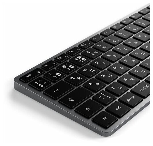 Беспроводная клавиатура Satechi Slim X1 Bluetooth Keyboard-RU. Раскладка - Русская. Цвет- Серый космос.