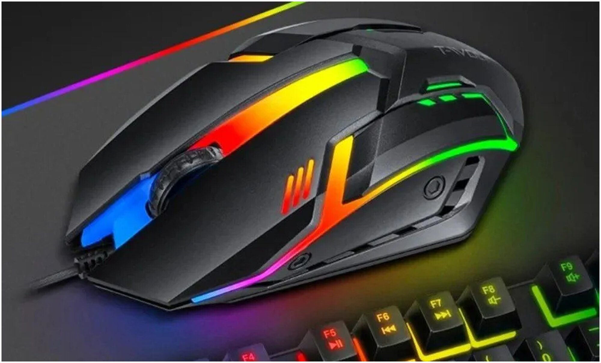 Игровая клавиатура и мышь с подсветкой набор для геймера комбо USB Проводная клавиатура с гарнитурой коврик для мыши