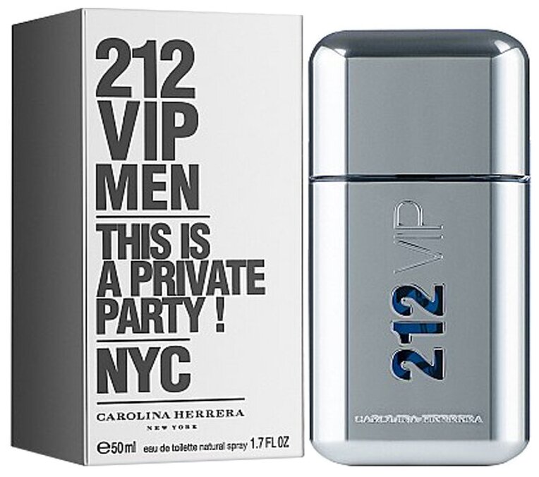 Carolina Herrera, 212 VIP Men, 50 мл, туалетная вода мужская