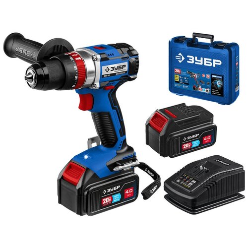 ЗУБР 20В бесщеточная ударная дрель-шуруповерт 2 АКБ 2Ач в кейсе Профессионал DBS-201-22 1299000₽