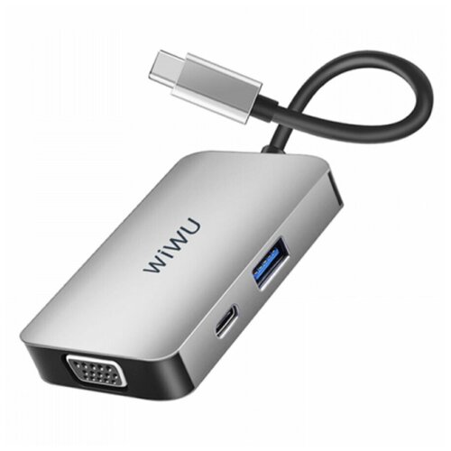 USB-концентратор Wiwu Alpha 513HVP (серый) usb хаб twelve south staygo mini интерфейс usb c порты aux 3 5 mm usb a 2 0 hdmi usb c черный