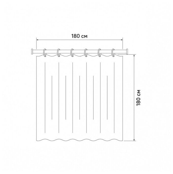 Штора для ванной комнаты Iddis 180*180см D01P118i11 - фотография № 7