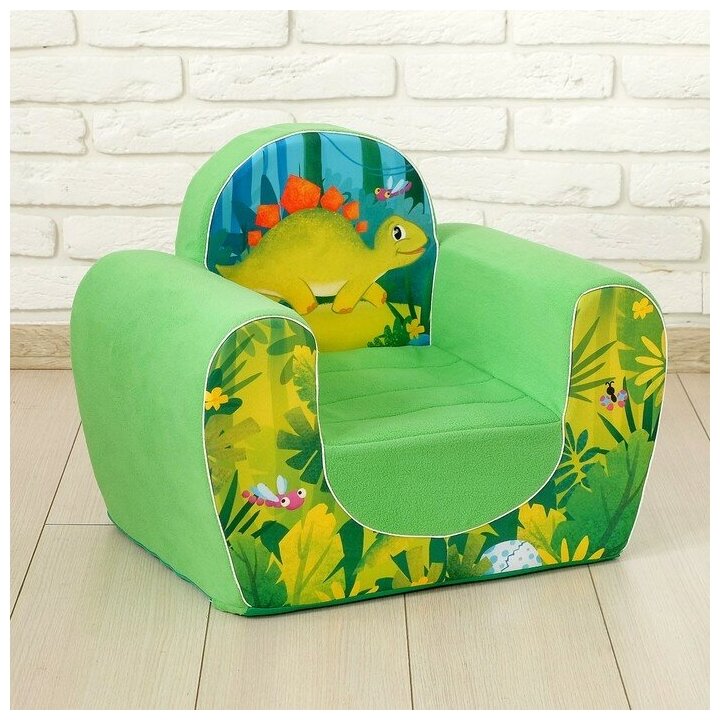 Мягкая игрушка-кресло «Динозавры», цвет зелёный - фотография № 1