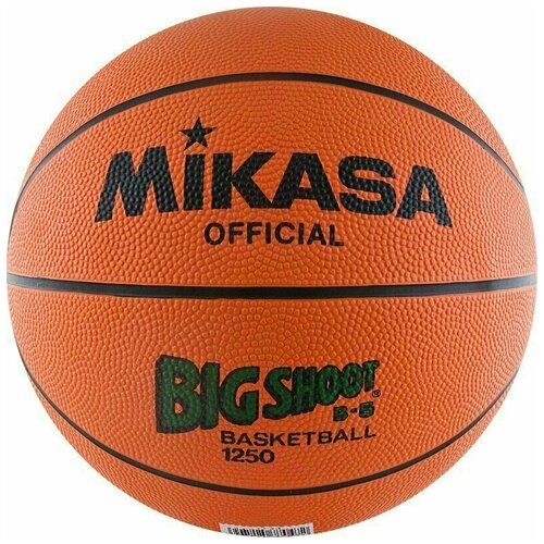 Мяч баскетбольный MIKASA 1250 р. 5, резина, нейл. корд, бутиловая камера , оранжево-черный