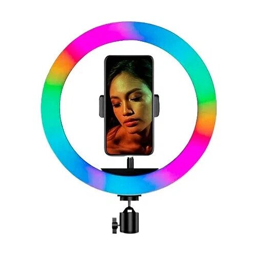 Кольцевая лампа цветная LJJ-30 RGB LED с пультом на проводе 30см в коробке 159900₽