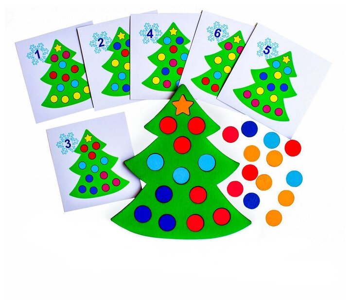 фото Мозаика «Умная ёлочка», диаметр кружков — 2 см