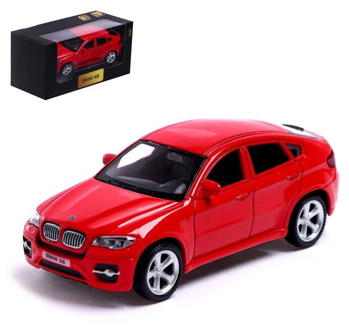 Машина металлическая BMW X6, 1:43, цвет красный (1 шт.)