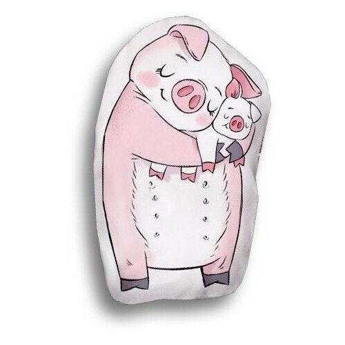 Подушка ручной работы Заботливая свинка Розовый