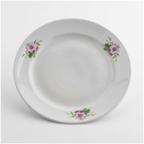 Блюдо сервировочное с цветочным декором, фарфор, деколь, Дулевский фарфоровый завод (Дулево), СССР, 1960 г.