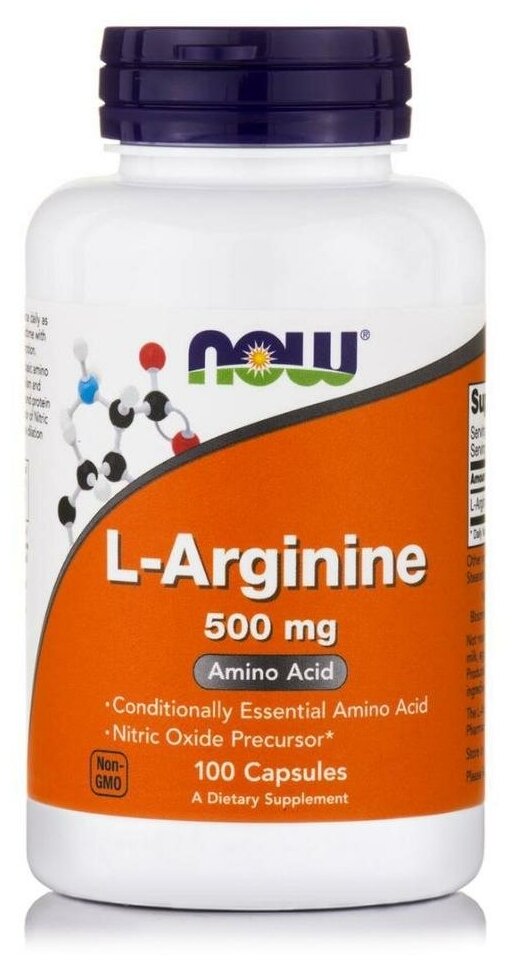 NOW L-Arginine 500 mg, 100 капс.