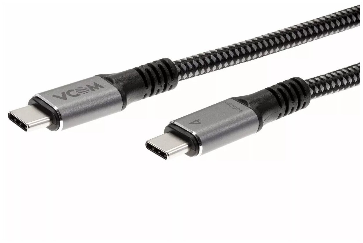 Кабель VCOM USB4 TypeCM--TypeCM 5K@60Hz 40GBps PD 100W 5A  1.2м