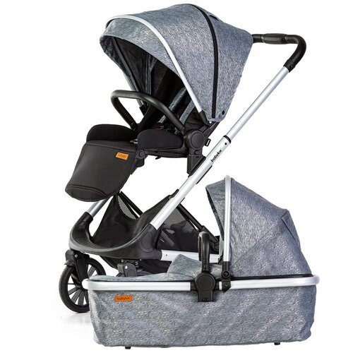 Детская коляска Babylux XR 2 в 1 Gray с сумкой и накидкой на ножки