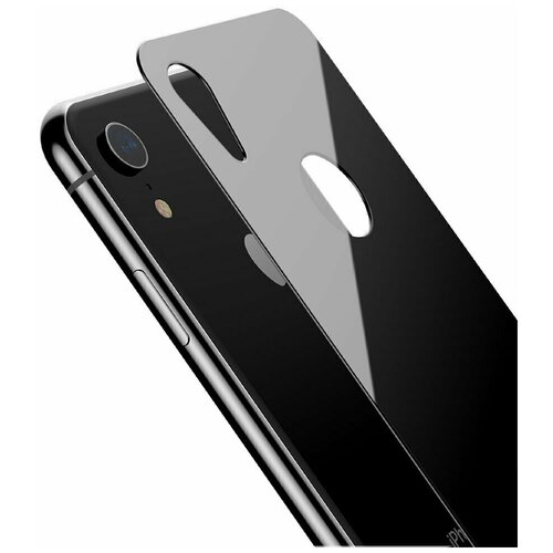 Защитное стекло для iPhone XR на заднюю панель Baseus Full-glass Back - Черное (SGAPIPH61-BM01)