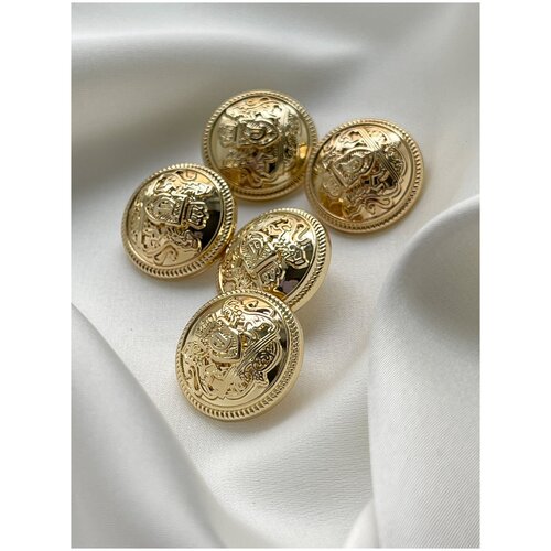 Пуговицы золотистые с гербом 23 мм, 5 штук