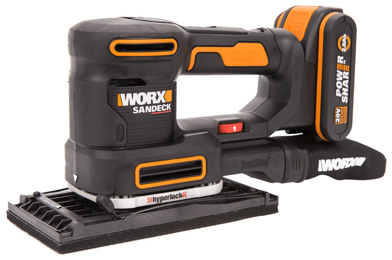 Виброшлифмашина аккумуляторная WORX WX820 20В 2 Ач х1 кейс