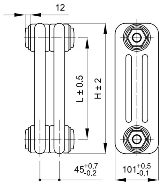 Стальной трубчатый радиатор IRSAP TESI/3 365 EL16 CL.01 T25 - фото №3