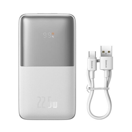 Внешний аккумулятор Baseus Bipow Pro Digital Display Fast Charge Power Bank 20000mAh 225W PPBD030002 с кабелем USB to Type-C 3A 03m white 284500₽