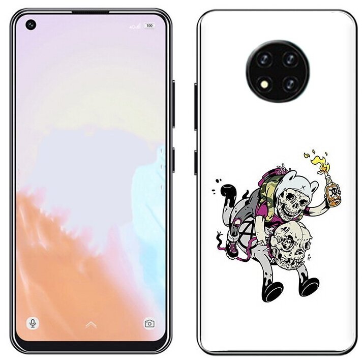 Чехол задняя-панель-накладка-бампер MyPads время приключений скелеты для Oukitel C19/Oukitel C19 Pro противоударный