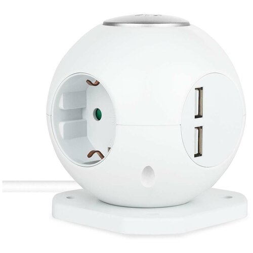 Rombica NEO SPHERUM Сетевой Фильтр 2хUSB(5В/2,1А)/3x220V/1,5м - Белый сетевой фильтр rombica neo spherum white