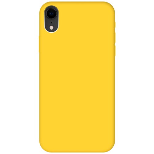 Силиконовый чехол на Apple iPhone XR / Эпл Айфон Икс Эр Soft Touch желтый чехол книжка на apple iphone xr эпл айфон икс эр с рисунком кучевые облака золотистый