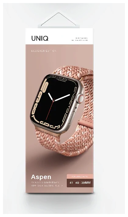 Ремешок Uniq Aspen DE strap для Apple Watch 41/40/38 цвет Цитрусово-розовый (41MM-ASPDECPNK)