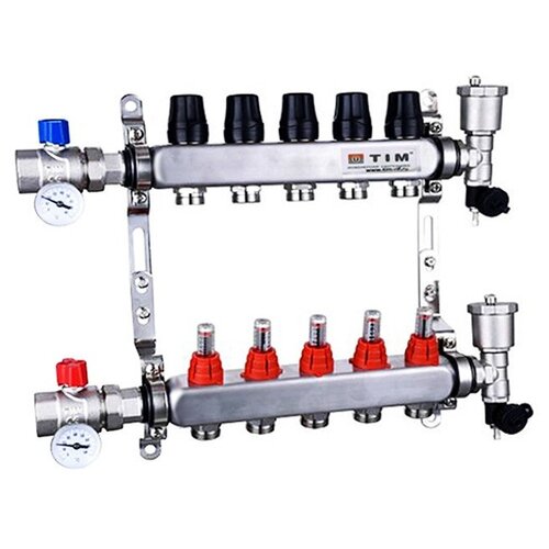 Коллекторная группа Tim KAS5005 1, 5 отводов 3/4, расходомер 5 1 3/4