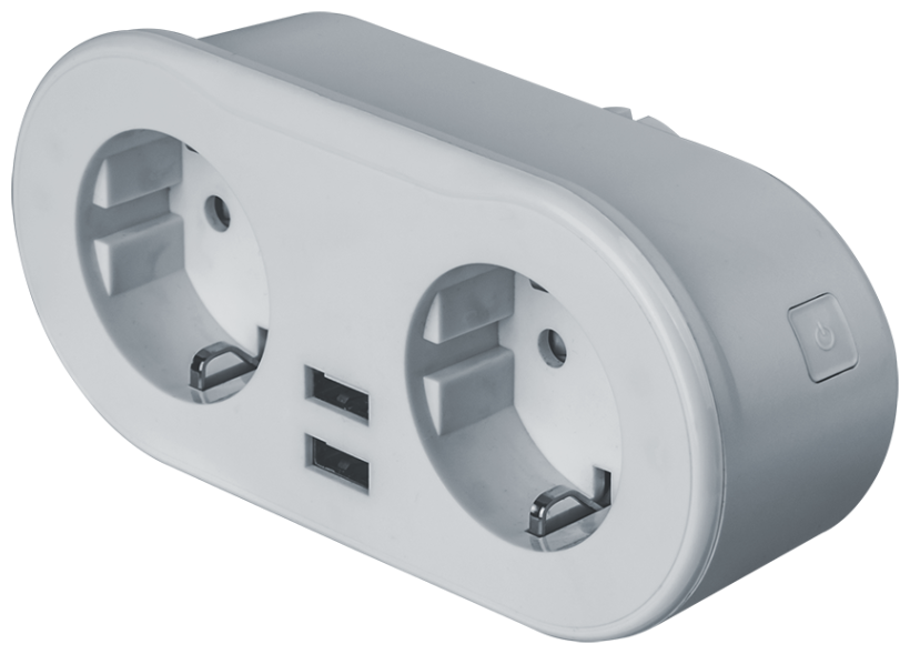 Адаптер-разветвитель с управлением по WI-FI 2-м +2 USB NSH-ST-02 с заземл. бел. Smart Home Navigator 14556 ( 1шт. )