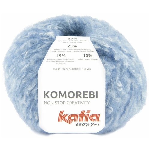 Пряжа Komorebi Katia, цвет 78 черный, 50гр/100м, 50%меринос, 25%хлопок, 15% полиамид, 10% мохер, 1 моток.