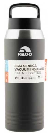 Термос IGLOO SENECA GRWLR, 36 OZ /ASPH 1л чёрный - фотография № 3