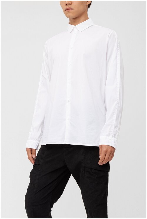 Рубашка Transit, прямой силуэт, отложной воротник, длинный рукав, манжеты, размер 48, белый