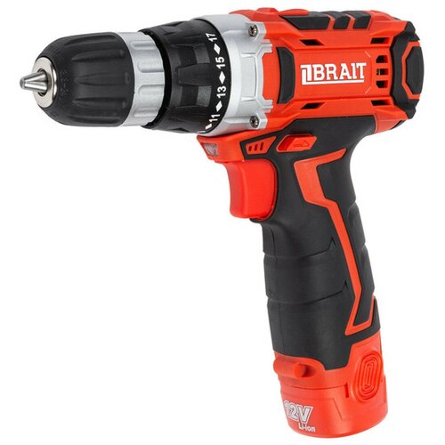 Дрель аккумуляторная BRAIT BCD12SP 12В Li-ion 2 акк15Ач регулирскор 22Нм 437100₽