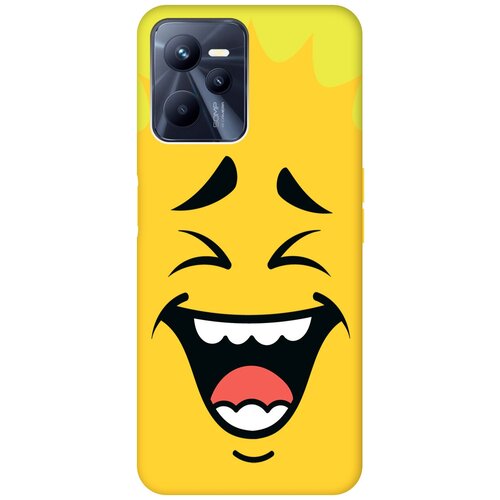 Силиконовый чехол на Realme C35 / Рилми С35 Silky Touch Premium с принтом Laughing Face желтый силиконовый чехол на realme c33 рилми с33 silky touch premium с принтом laughing face желтый