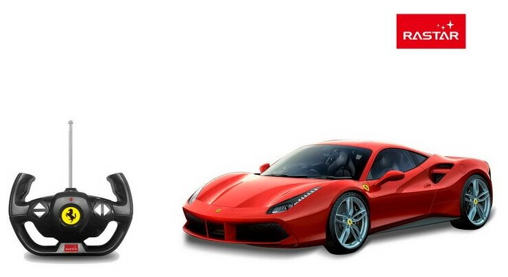 Машина р у 1:14 Ferrari 488 GTB цвет красный светящиеся фары 327*162*88 см 75600R